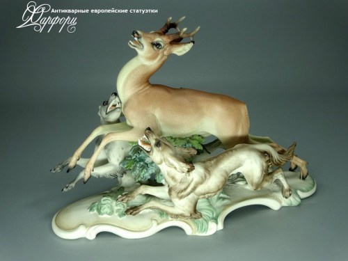 Купить фарфоровую статуэтку Rosenthal Гончая охота на косулю